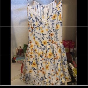 Bird and floral romper